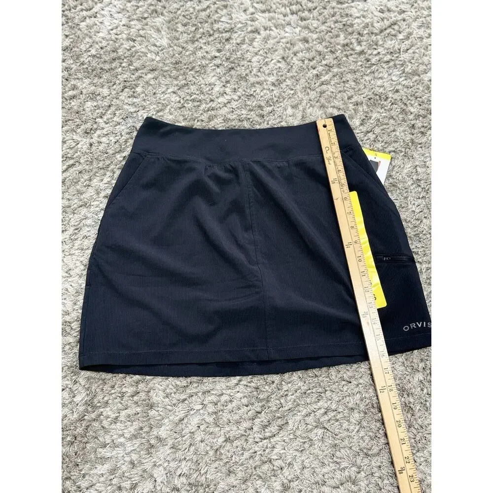 NWT Orvis Womens Black Lightweight Moisture Wicking Athletic Skort Golf Tennis S
